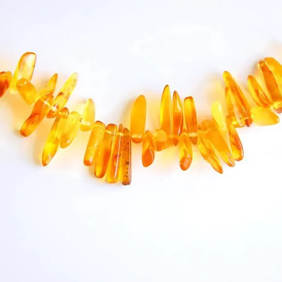 Amber & Agate Feather Pendant Necklace - Picture 9 of 10